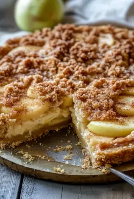 Apfelkuchen vom Blech - mit Pudding und knusprigen Streusel
