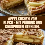 Apfelkuchen vom Blech - mit Pudding und knusprigen Streusel 25 Pinterest Hidden Image