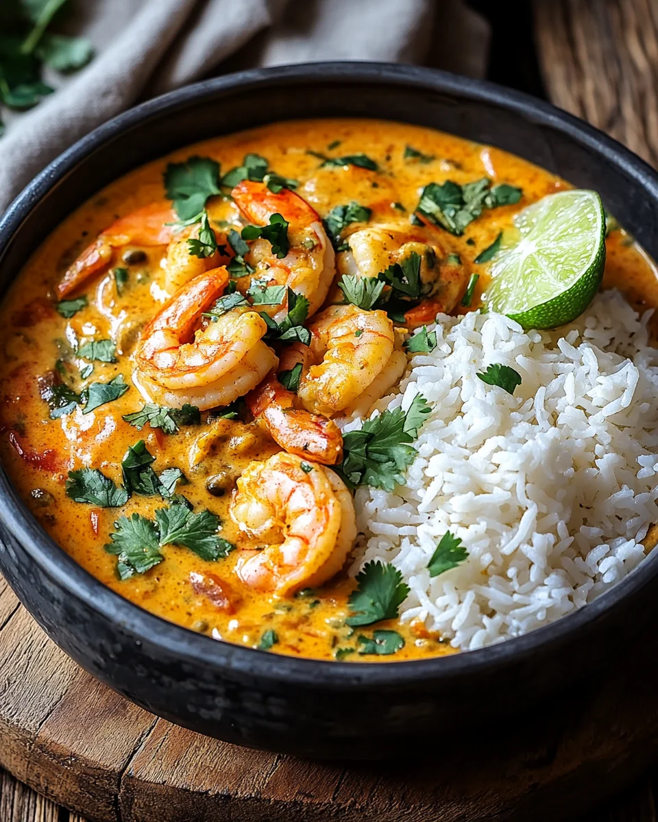 Aromatisches Garnelen Curry mit Kokosmilch und Reis 21 Aromatisches