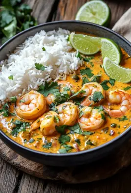 Aromatisches Garnelen Curry mit Kokosmilch und Reis