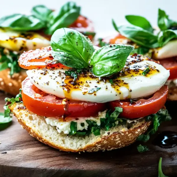 Bagel mit Tomate und Mozzarella
