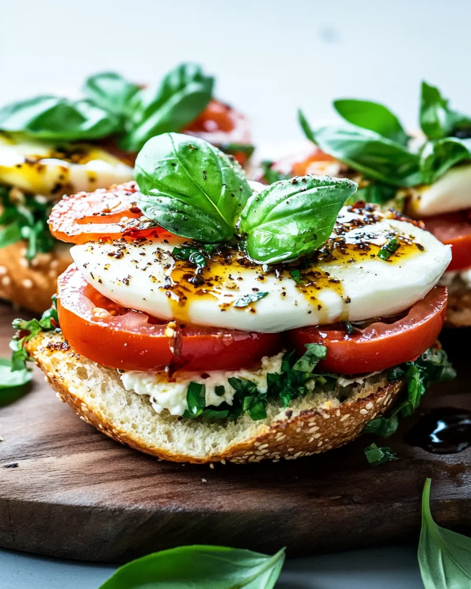 Bagel mit Tomate und Mozzarella