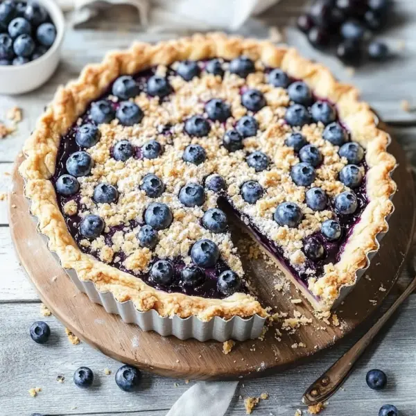 Blaubeer-Tarte mit Vanille-Schmand und Streuseln