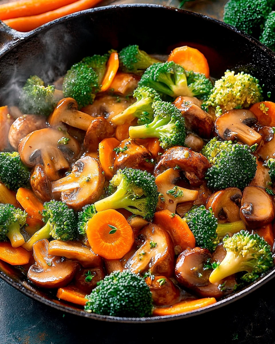 Champignon-Brokkoli-Karotten-Pfanne