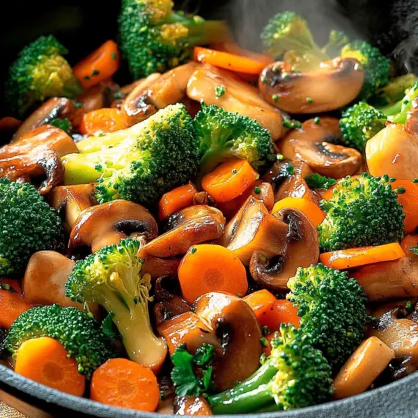 Champignon-Brokkoli-Karotten-Pfanne