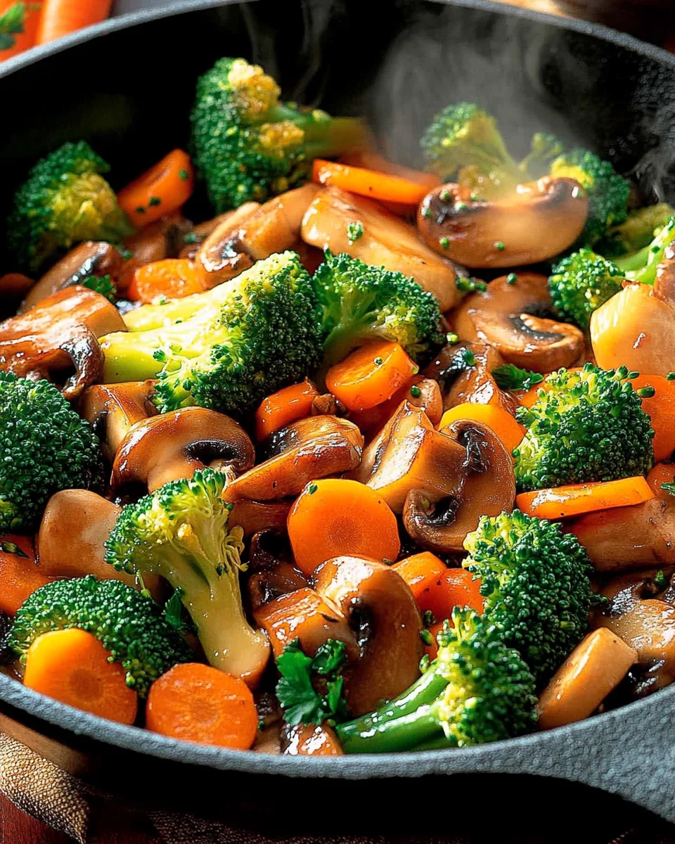Champignon-Brokkoli-Karotten-Pfanne