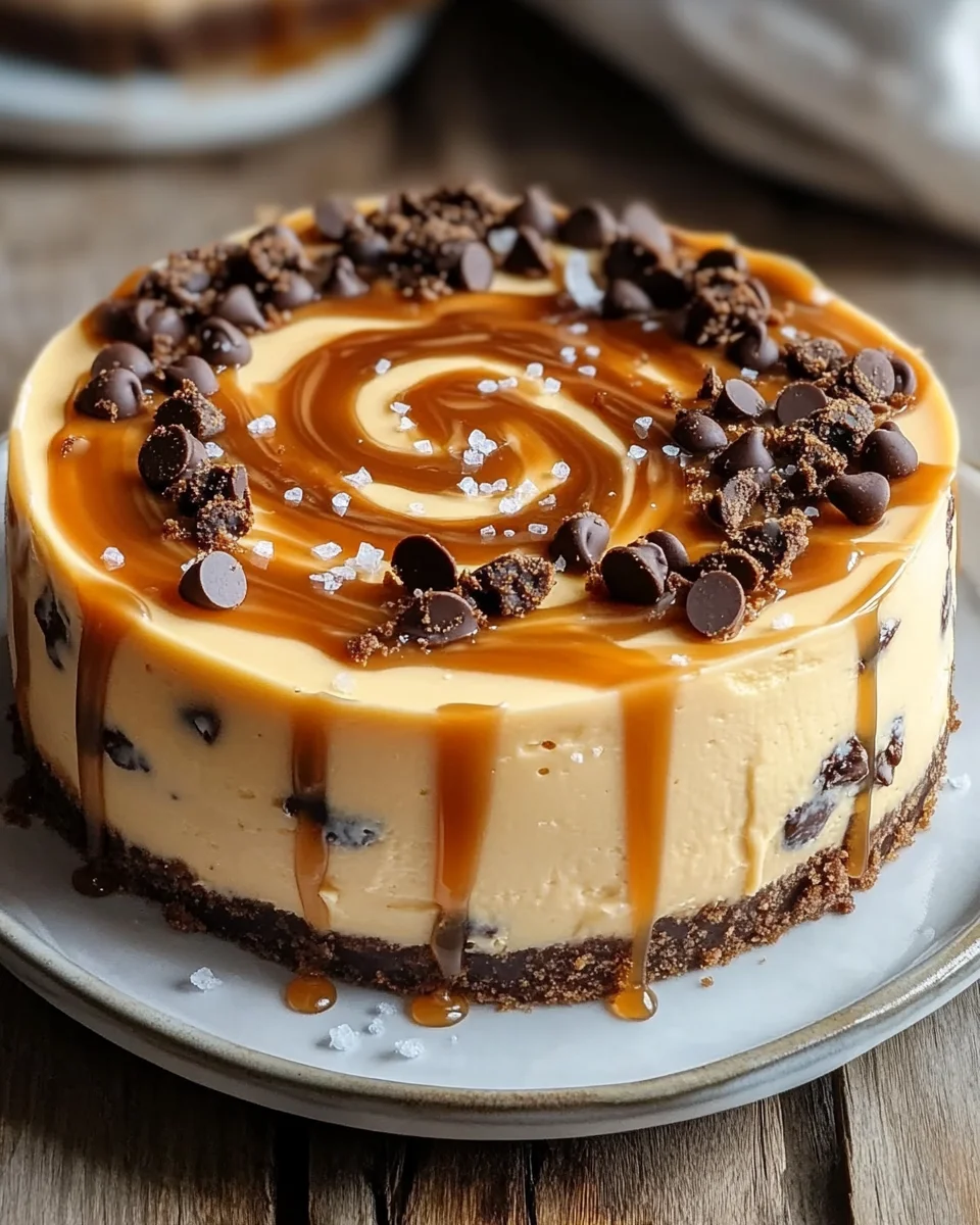 Cookie Dough Cheesecake mit Salted Caramel Swirl 29 Cookie