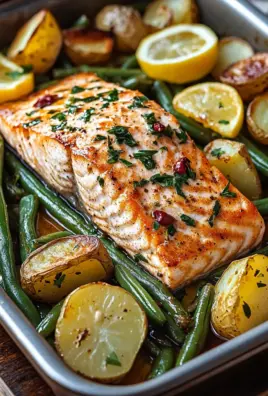 Einfaches Blechlachs Rezept mit grünen Bohnen und Kartoffeln 28 Einfaches Blechlachs Rezept mit grünen Bohnen und Kartoffeln