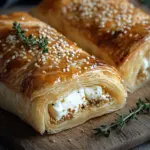 Feta im Bl&auml;tterteig mit Sesam und Thymian