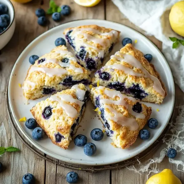 Fruchtige Blaubeer-Scones mit Zitronenguss