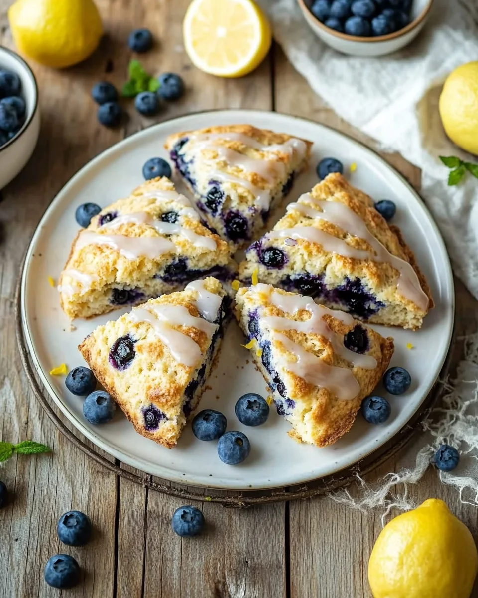 Fruchtige Blaubeer-Scones mit Zitronenguss