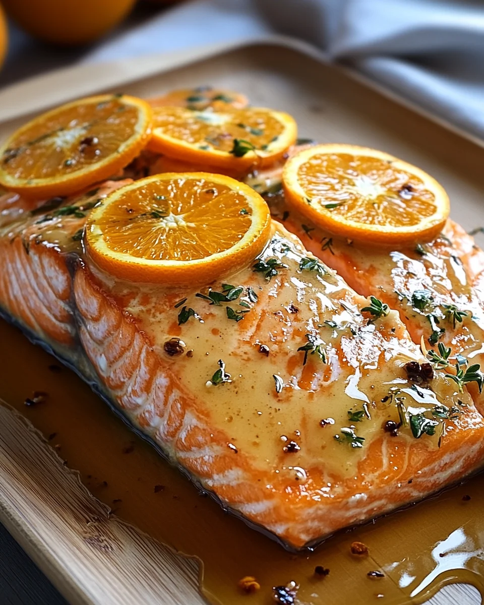 Gebackener Orangen-Lachs mit Honig-Senf-Glasur