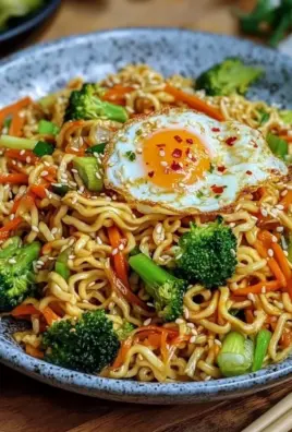 Gebratene Nudeln mit Gemüse und Ei - asiatisch 30 Gebratene Nudeln mit Gemüse und Ei - asiatisch