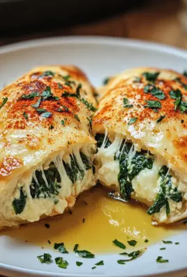 Gefüllte Hähnchenbrust mit Frischkäse und Spinat 30 Gefüllte Hähnchenbrust mit Frischkäse und Spinat