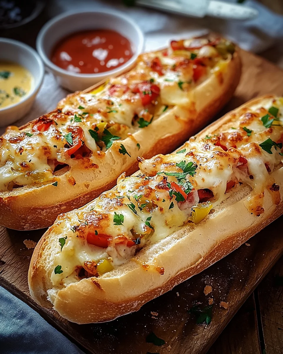 Gefüllte Ofen-Baguettes