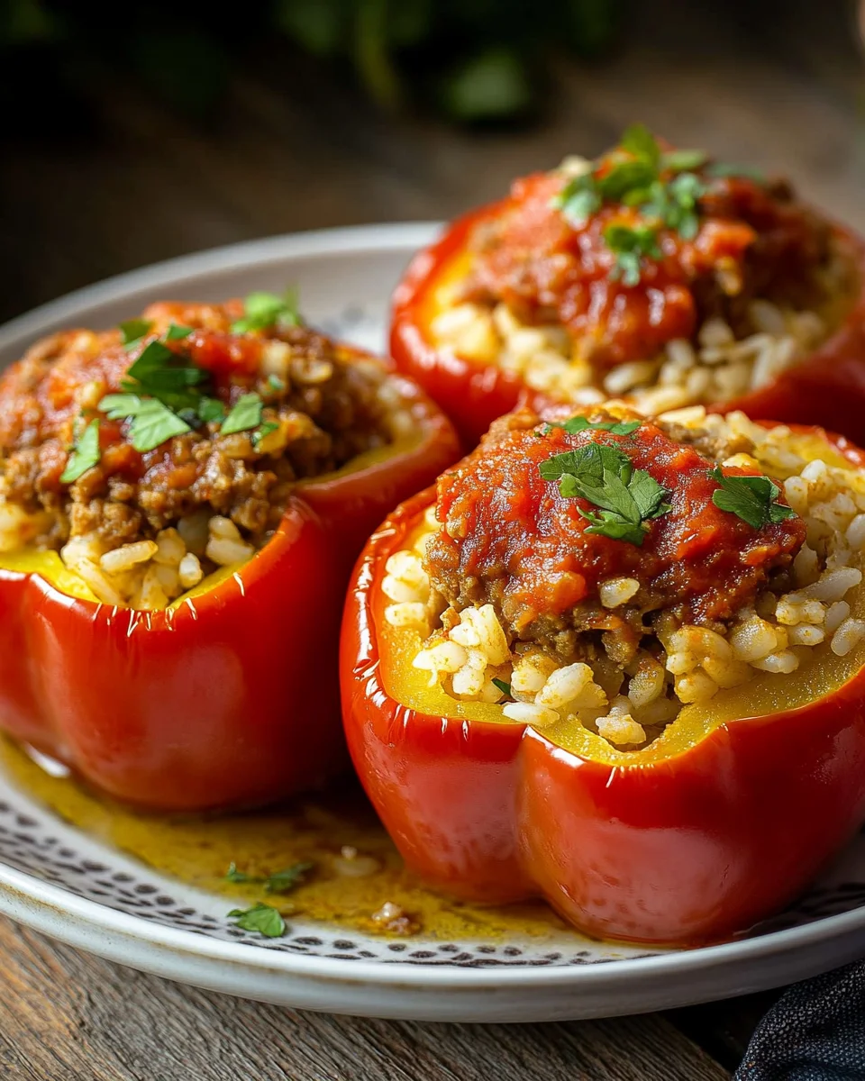 Gefüllte Paprika mit Hackfleisch und Reis 19 Gefüllte