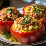 Gef&uuml;llte Paprika mit Hackfleisch und Reis