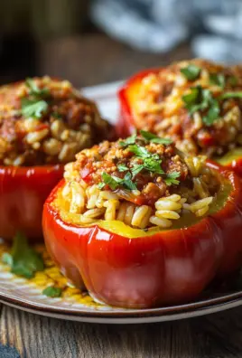Gefüllte Paprika mit Hackfleisch und Reis
