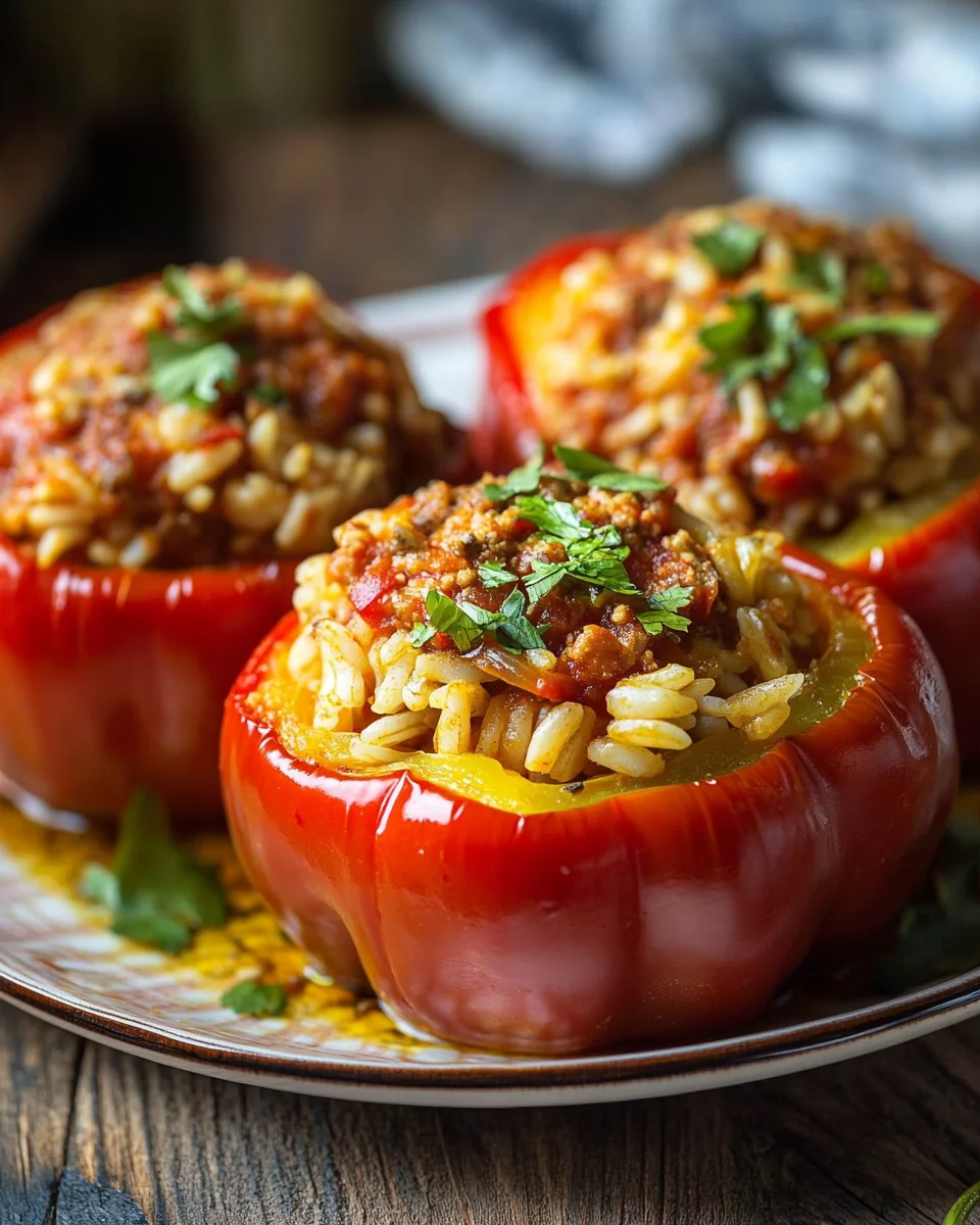 Gefüllte Paprika mit Hackfleisch und Reis 21 Gefüllte Paprika mit Hackfleisch und Reis