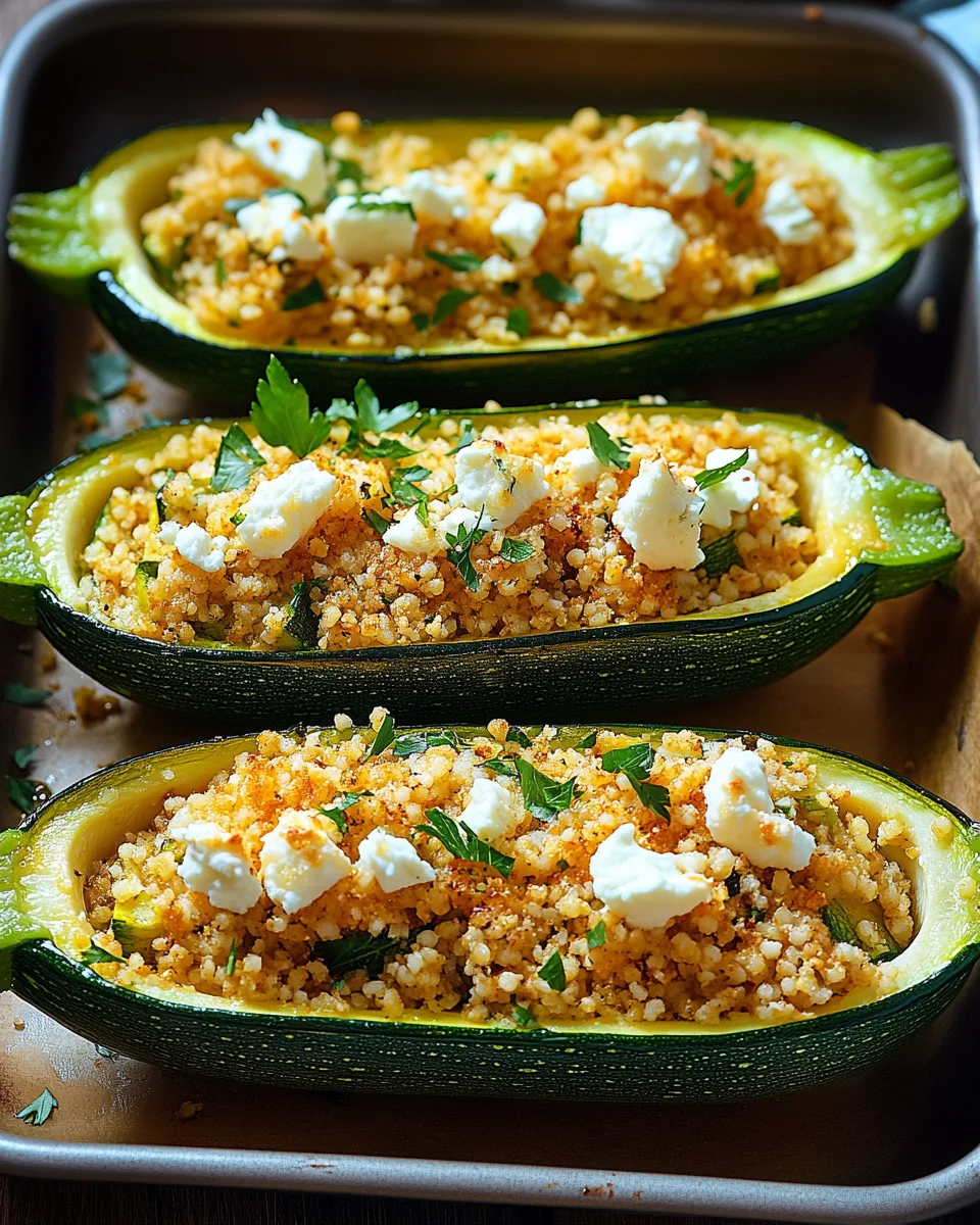 Gefüllte Zucchinis mit Couscous und Feta 25 Gefüllte