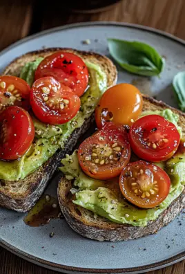 Geröstetes Brot mit Avocadobutter und Tomatensalat 23 Geröstetes Brot mit Avocadobutter und Tomatensalat