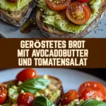 Geröstetes Brot mit Avocadobutter und Tomatensalat 18 Pinterest Hidden Image