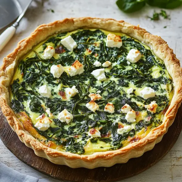 Herzhafte Quiche mit Spinat und Feta