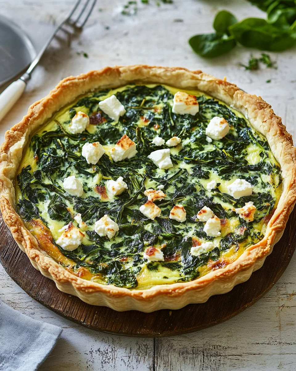 Herzhafte Quiche mit Spinat und Feta