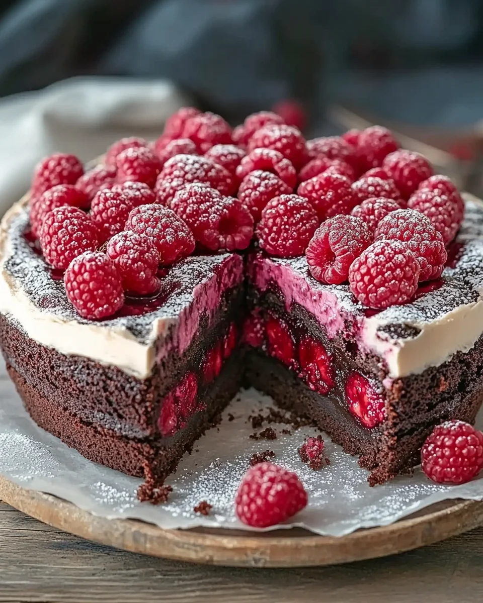 Himbeer Schoko Brownie Torte 25 Himbeer