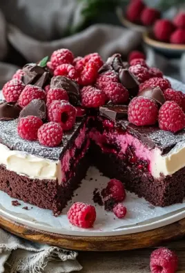 Himbeer Schoko Brownie Torte