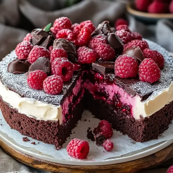 Himbeer Schoko Brownie Torte