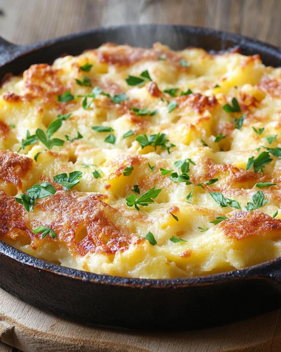 H&uuml;ttenk&auml;se Kartoffelr&ouml;sti Auflauf