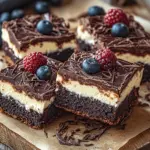 K&auml;sekuchen Brownies mit Frischk&auml;se und Schokolade