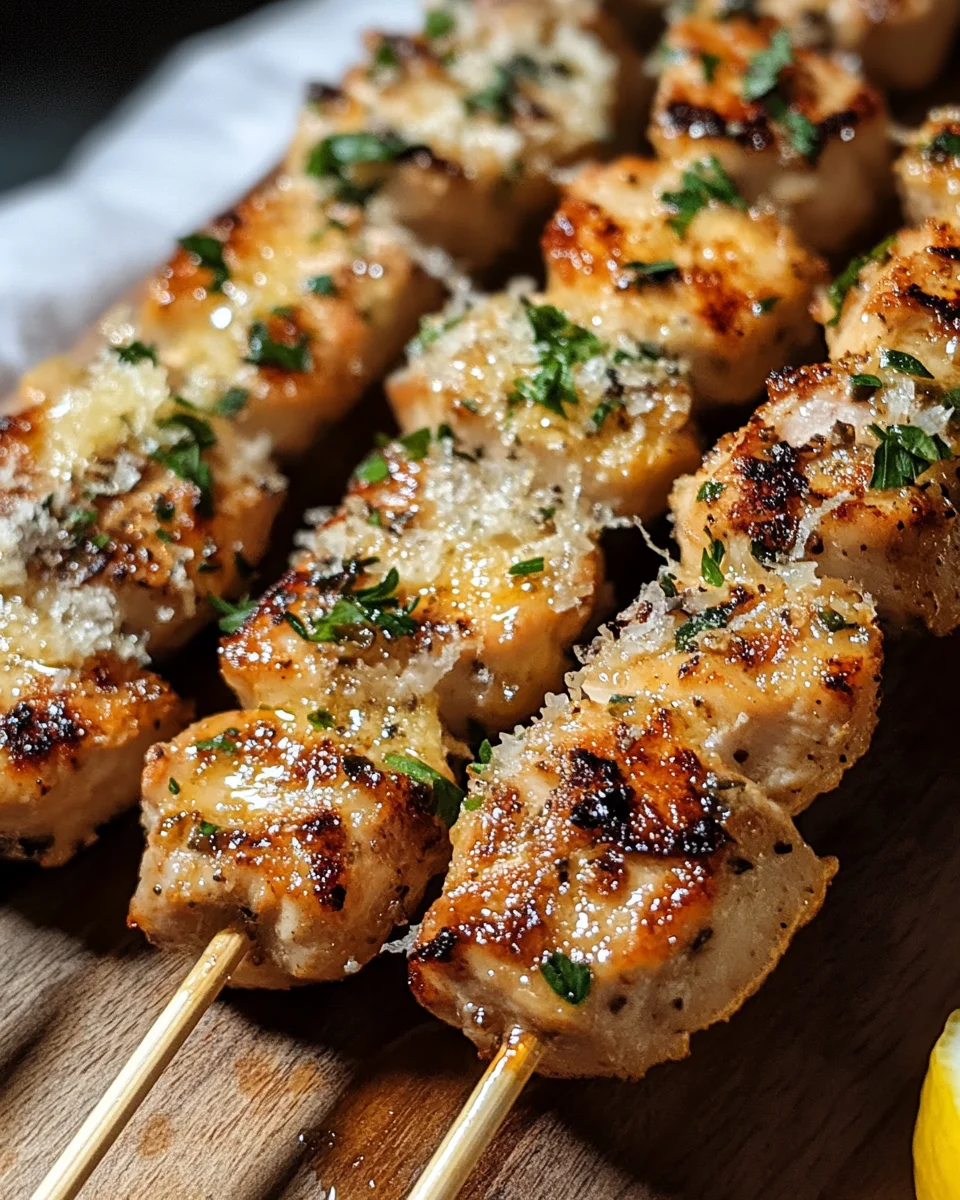 Knoblauch-Parmesan-Hähnchenspieße 18 Knoblauch-Parmesan-Hähnchenspieße