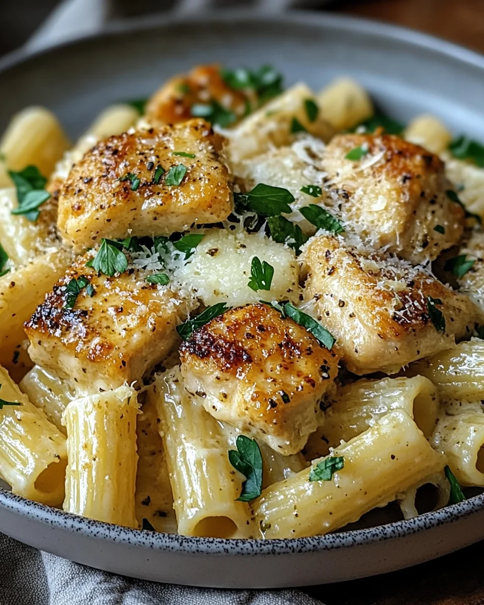 Knoblauchbutter-Hähnchen mit Rigatoni und Parmesan 21 Knoblauchbutter-Hähnchen