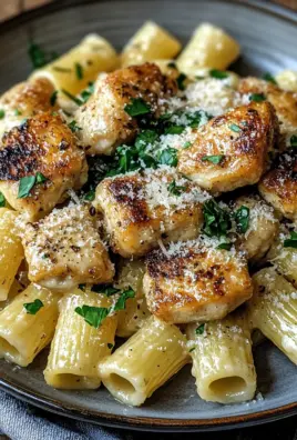Knoblauchbutter-Hähnchen mit Rigatoni und Parmesan