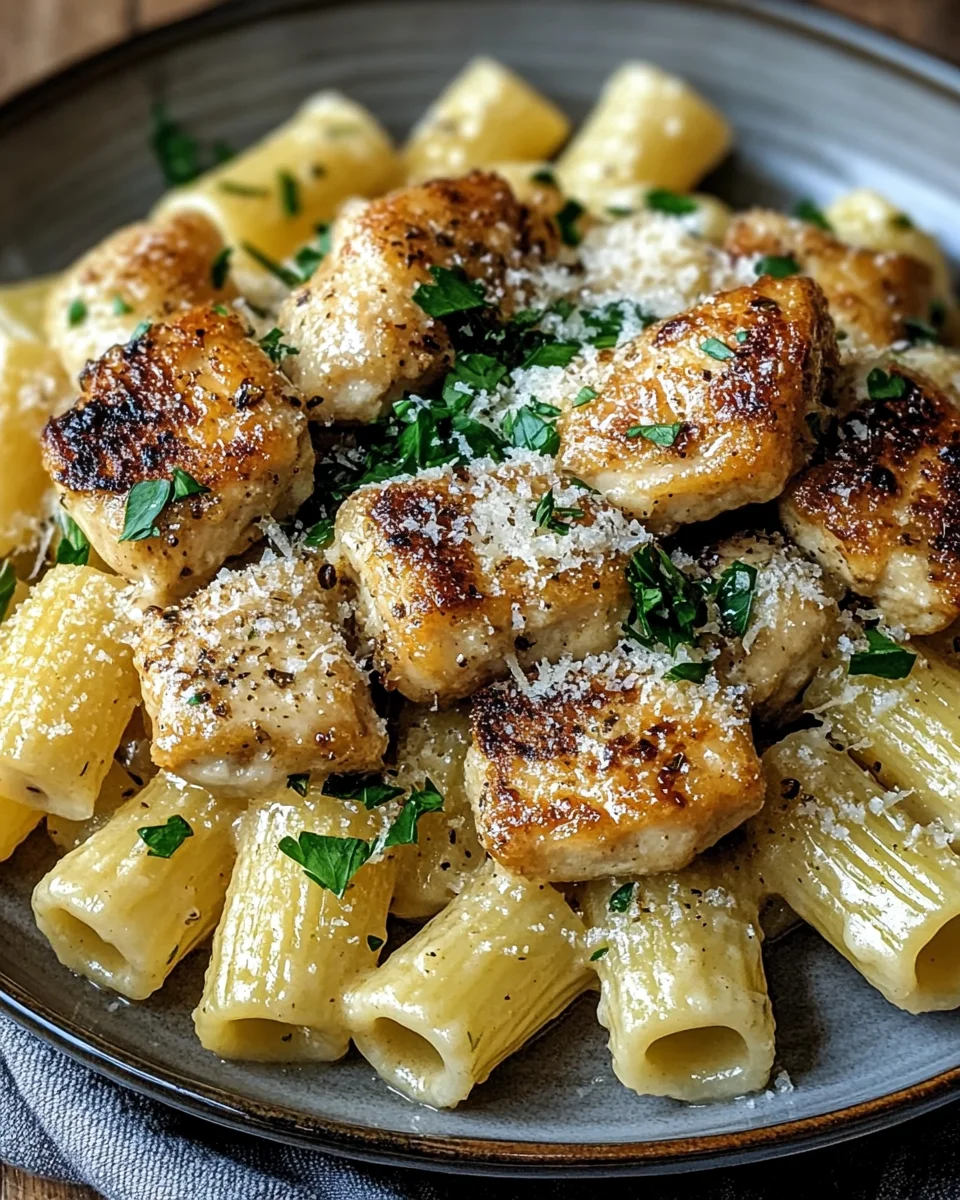 Knoblauchbutter-Hähnchen mit Rigatoni und Parmesan 23 Knoblauchbutter-Hähnchen mit Rigatoni und Parmesan