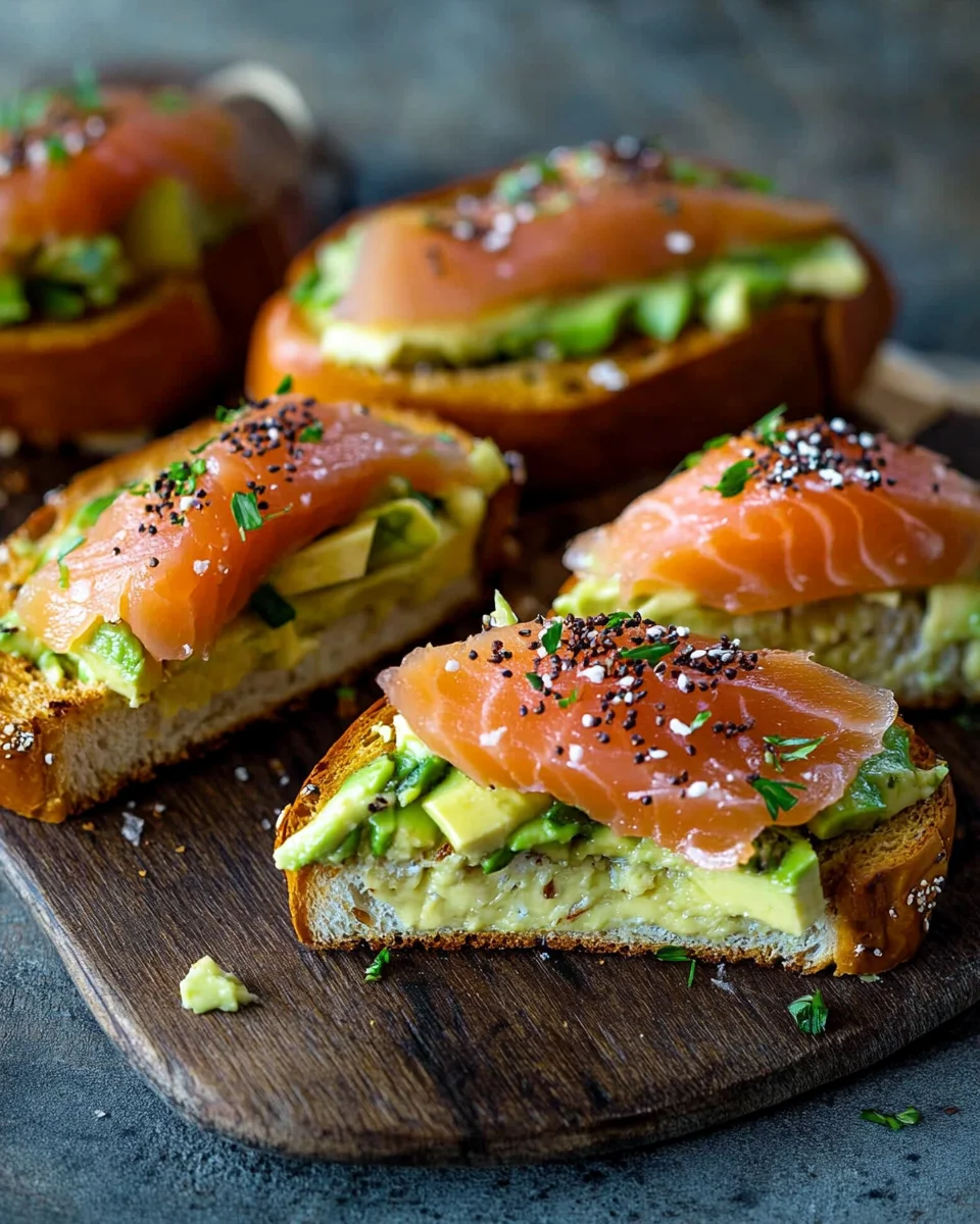 Lachs Avocado Laugenstange mit Topping 14 Lachs