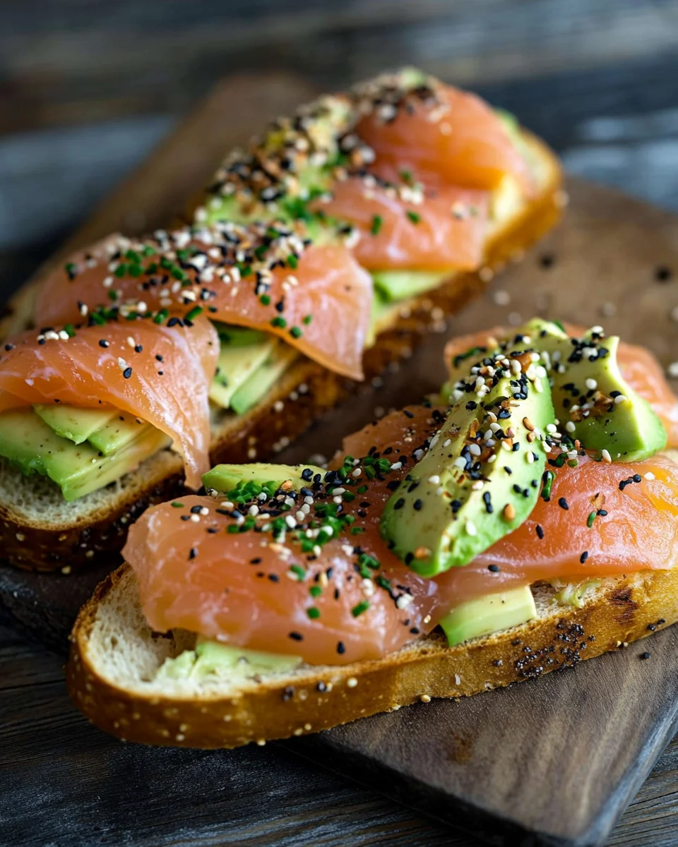 Lachs Avocado Laugenstange mit Topping
