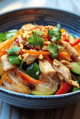 Lauwarmer Glasnudelsalat mit Erdnusshähnchen 25 Lauwarmer Glasnudelsalat mit Erdnusshähnchen