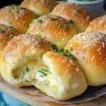Megalecker Knoblauch Br&ouml;tchen gef&uuml;llt mit Mozzarella K&auml;se Rezept