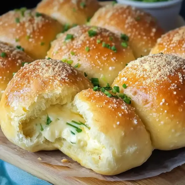 Megalecker Knoblauch Brötchen gefüllt mit Mozzarella Käse Rezept