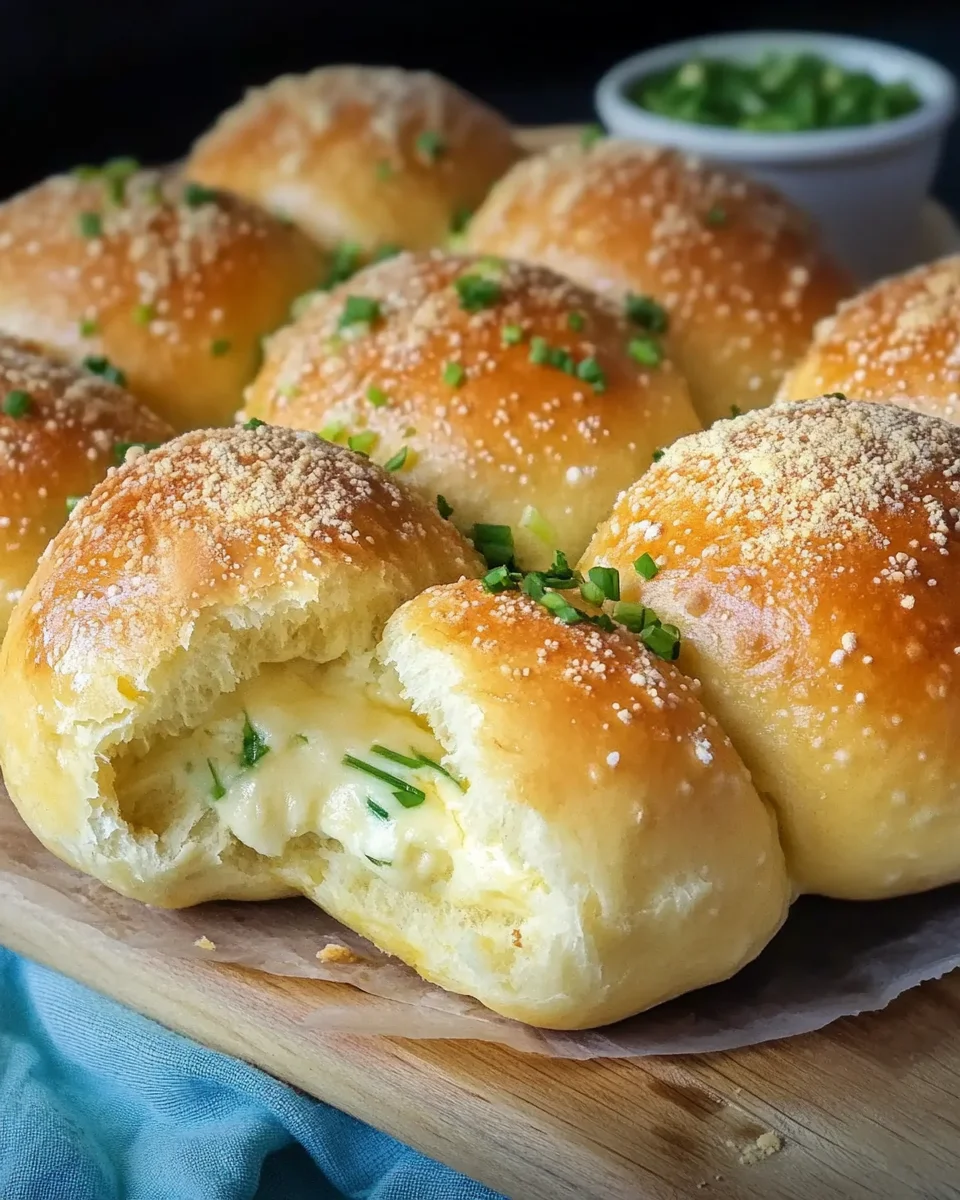 Megalecker Knoblauch Brötchen gefüllt mit Mozzarella Käse Rezept