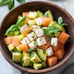 Melonen Feta Salat mit Avocado