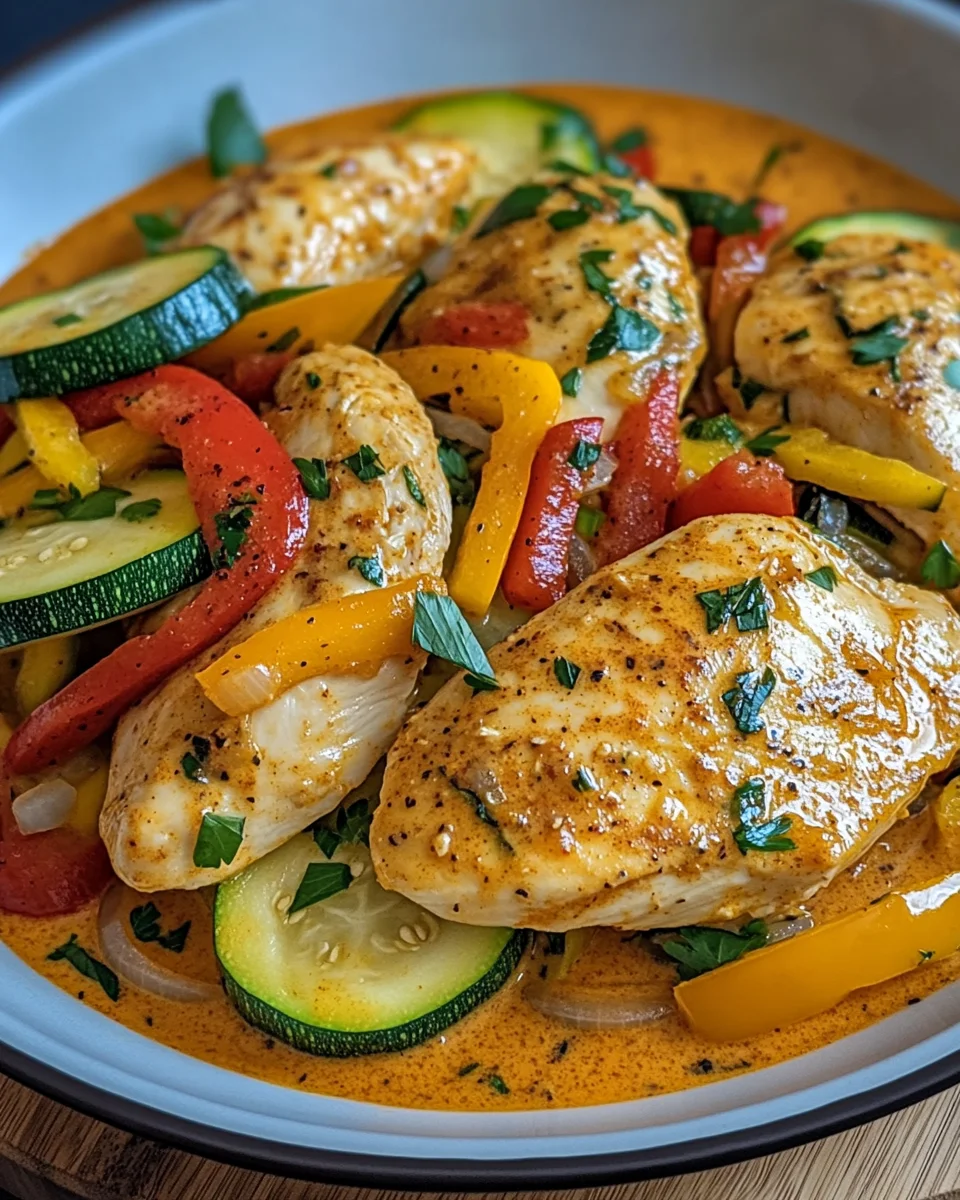 Paprika-Zucchini-Sahne-Hähnchen 24 Paprika-Zucchini-Sahne-Hähnchen