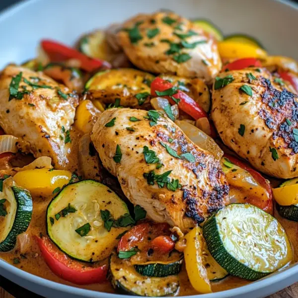 Paprika-Zucchini-Sahne-Hähnchen
