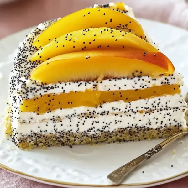 Pfirsichtorte mit Mohn