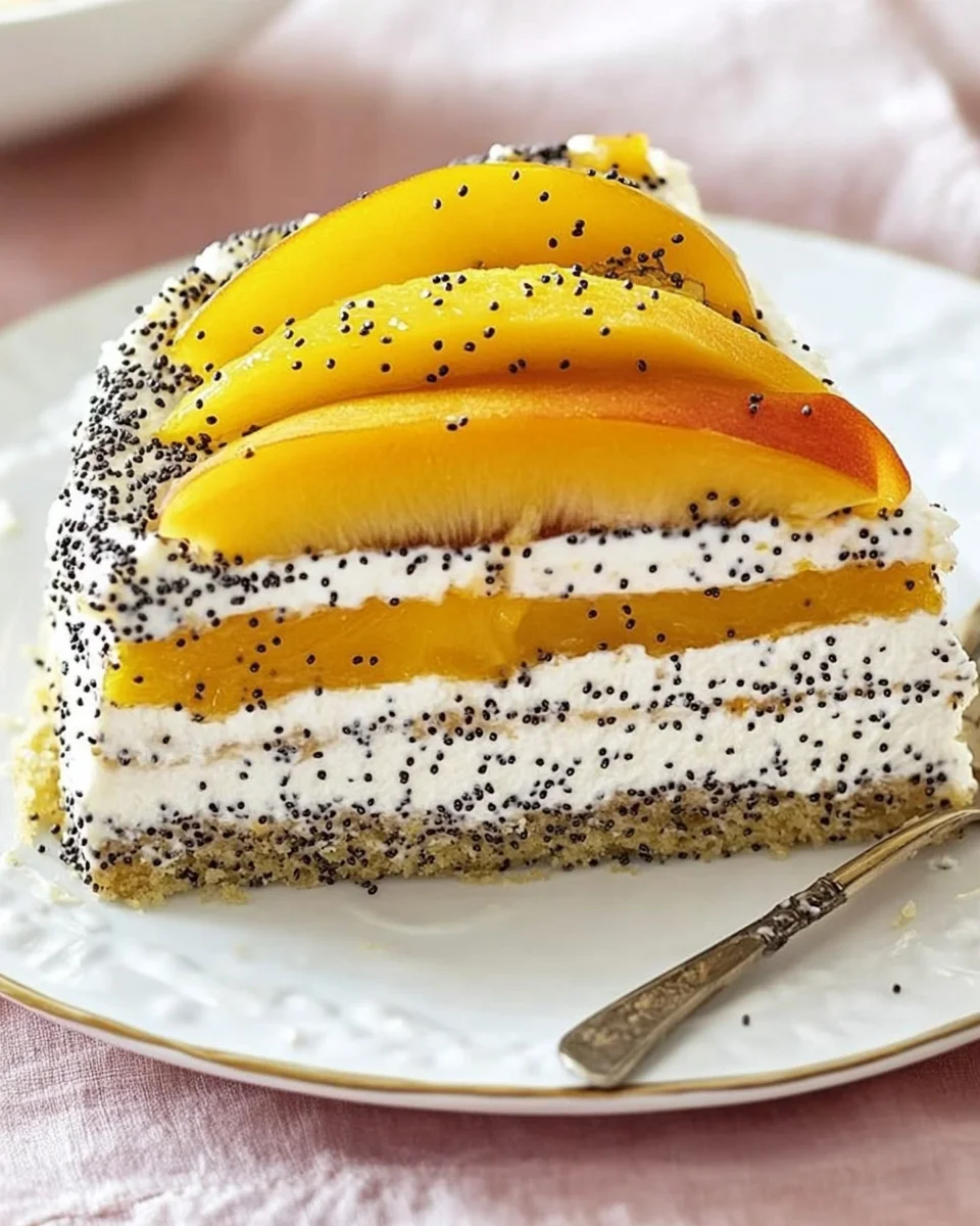 Pfirsichtorte mit Mohn
