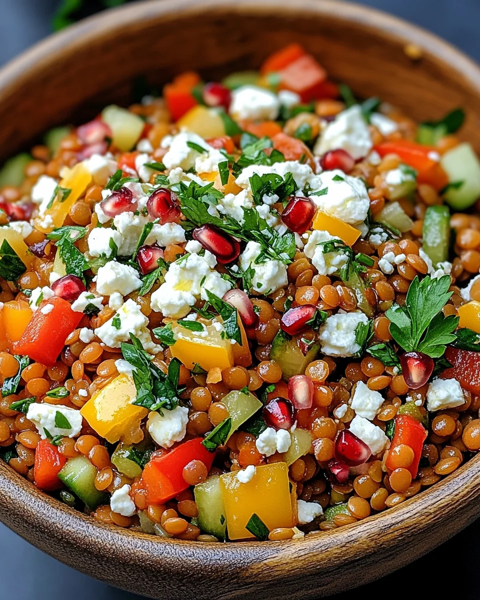 Rote Linsen Salat Orientalisch mit Feta 19 Rote