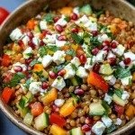 Rote Linsen Salat Orientalisch mit Feta